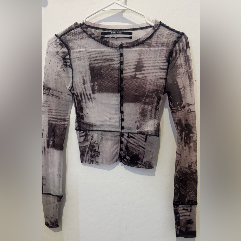 Sheer long sleeve top